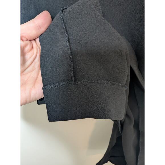 Gai Mattiolo Black Sheath Dress With Ruffles Size 46 (US 10 - See Measurements) - Picture 6 of 13